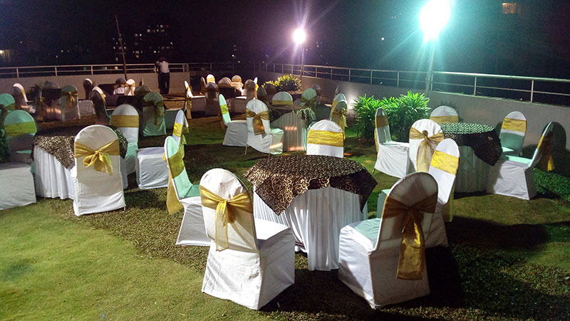 Open Lawn attached to the banquet at Club Aquaria