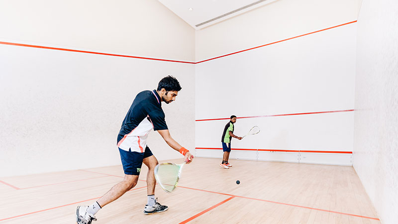 An image of squash court at Club Aquaria